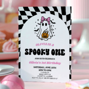Invitación Fantasma del Arco de Halloween Spooky One Cumpleañ