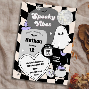 Invitación Fantasma espeluznante del cumpleaños de Halloween