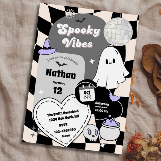 Invitación Fantasma espeluznante del cumpleaños de Halloween  (Subido por el creador)