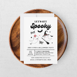 Invitación Fantasma Espeluznante Halloween Niña Rosa Boo Ador