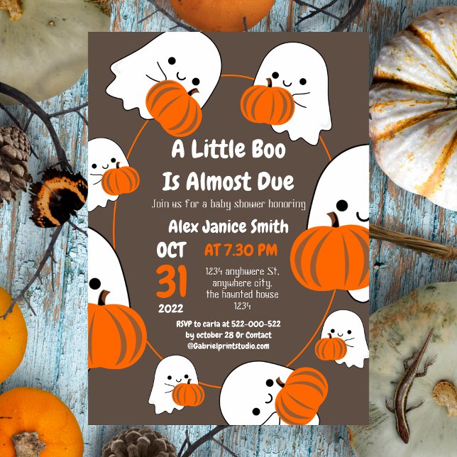 Invitación Fantasma espeluznante simple y elegante, Baby Show (Subido por el creador)