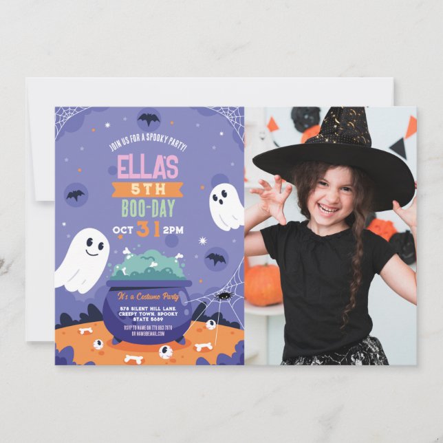 Invitación Fantasma Fantasía de cumpleaños de Halloween (Anverso)