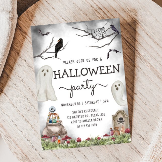 Invitación Fantasma Fantasía Halloween (Spooky Ghost Halloween Party)