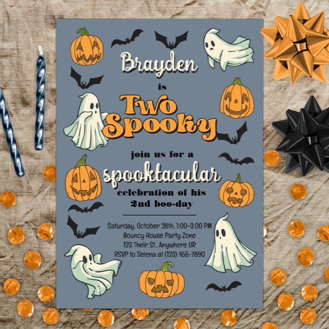 Invitación Fantasma Fantasma Halloween Segundo Cumpleaños (Subido por el creador)