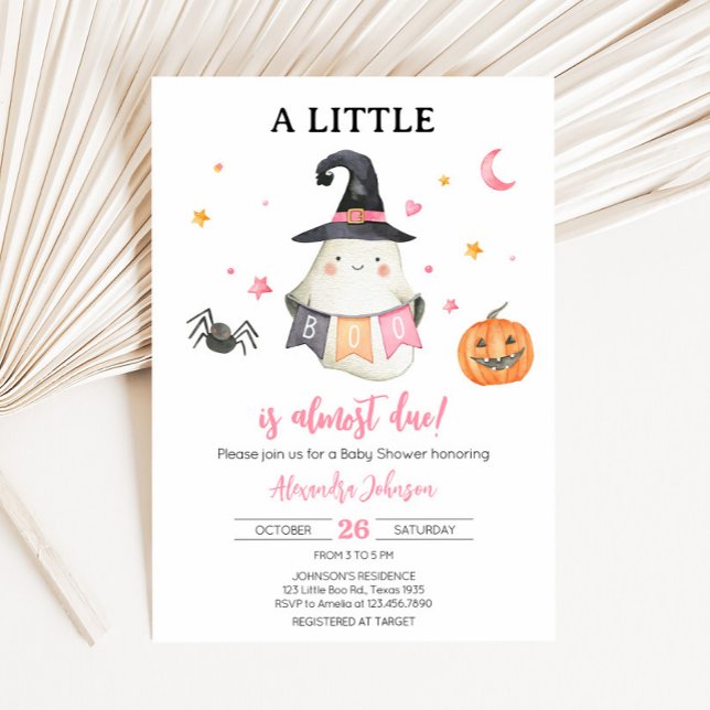 Invitación Fantasma fantasma pequeño Baby Shower de Halloween (Halloween Baby Shower Invitation
)