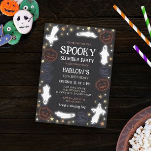 Invitación Fantasma Fantasmas Calabazas Bats Spooky Fiesta de