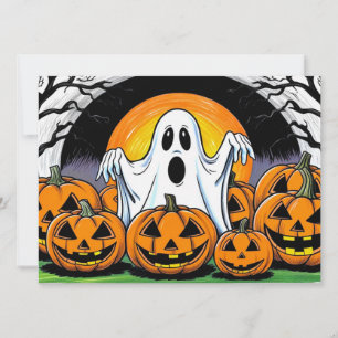 Invitación Fantasma Feliz Halloween