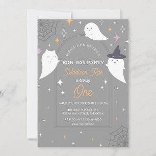 Invitación Fantasma Fiesta de Halloween Marco de arco Cumplea
