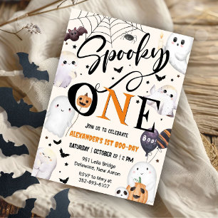 Invitación Fantasma Fiesta de primer cumpleaños de Halloween