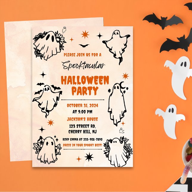 Invitación Fantasma Fiesta fantasma de Halloween (Subido por el creador)