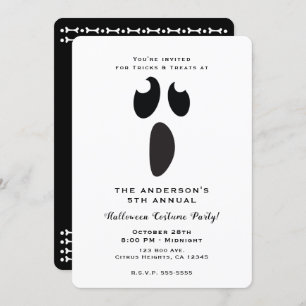 Invitación Fantasma frente a la fiesta de Halloween: Fiesta o