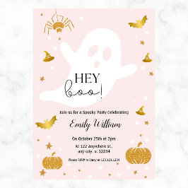 Invitación Fantasma Girly Halloween Cumpleaños Cualquier Año