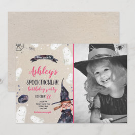 Invitación Fantasma Gorra de Brujas en Halloween