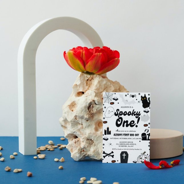 Invitación Fantasma Halloween Fantasma Primer Cumpleaños (Subido por el creador)