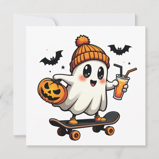 Invitación Fantasma Halloween Skopkin Spice Fall (Anverso)