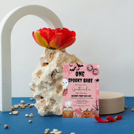 Invitación Fantasma Halloween una espeluznante nena Groovy Cu