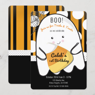 Invitación Fantasma Lindo Boo Fiesta de Cumpleaños de Hallowe