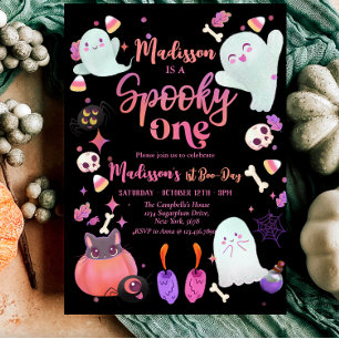 Invitación Fantasma negra Un fantasma de Halloween Primer cum