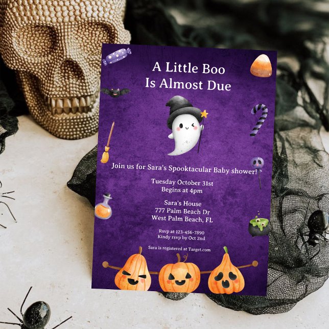 Invitación Fantasma Pequeño Bote casi debido a Baby Shower de (Subido por el creador)