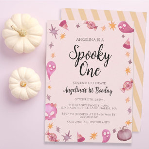 Invitación Fantasma Primera fiesta de cumpleaños de Halloween