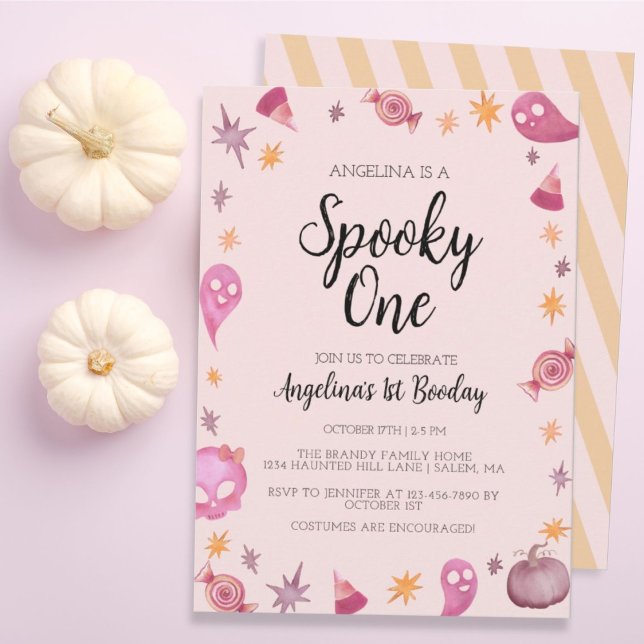 Invitación Fantasma Primera fiesta de cumpleaños de Halloween (Subido por el creador)