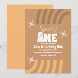 Invitación Fantasma Retro Divertido Cumpleaños de Halloween M