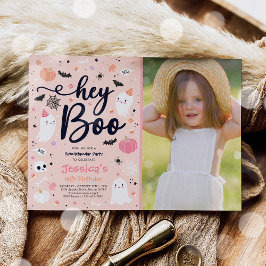 Invitación Fantasma rosa de Halloween Fantasma Cutáneo