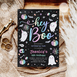 Invitación Fantasma rosa de Halloween Fantasma Cutáneo