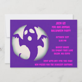 Invitación Fantasma Rosa Morado Fantasma Halloween Fantasma F
