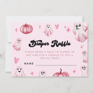 Invitación Fantasma Rosa Pequeño Boo Baby Shower Diaper Raffl