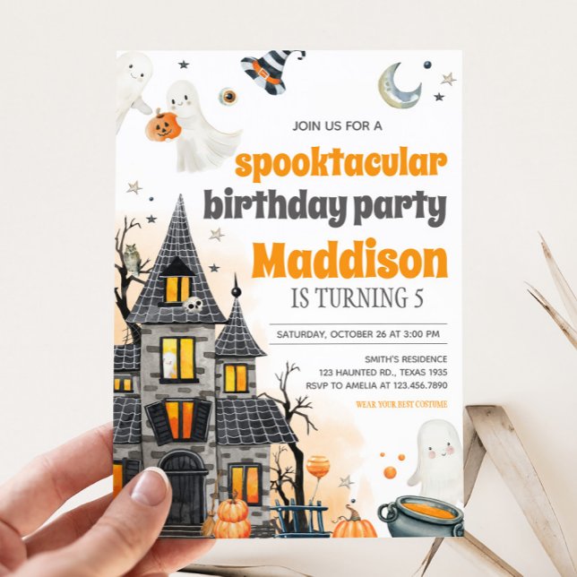 Invitación Fantasma Spooktacular Halloween (Spooktacular Ghost Halloween Party Invitation)