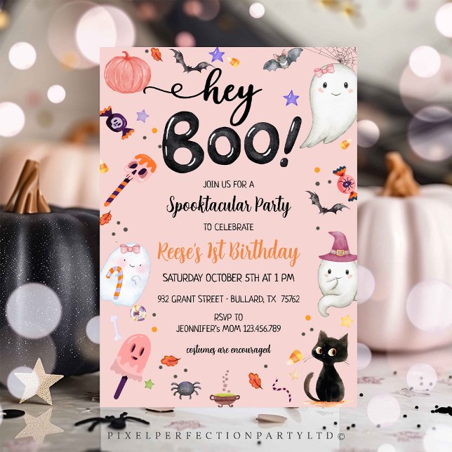 Invitación Fantasma Un Chica fantasma de Halloween Cumpleaños (Subido por el creador)