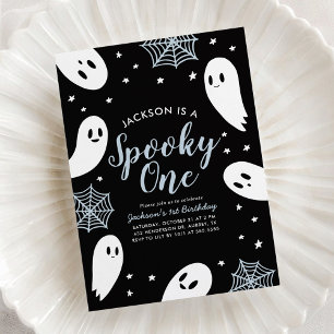 Invitación Fantasma Un Fantasma Azul Halloween Primer Cumplea
