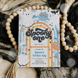 Invitación Fantasma Un Fantasma De Halloween Groovy Primer Cu
