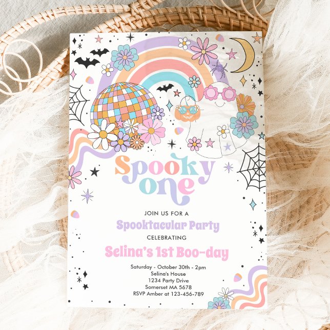Invitación Fantasma Un Fantasma De Halloween Groovy Primer Cu (Subido por el creador)