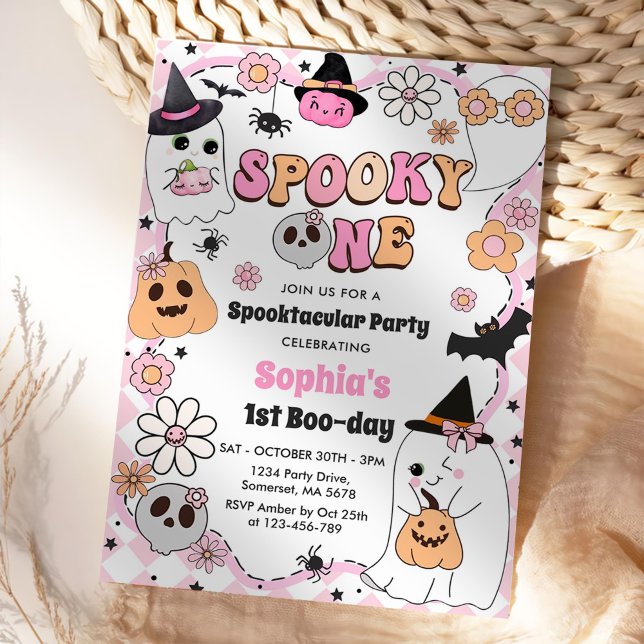 Invitación Fantasma Un Fantasma De Halloween Groovy Primer Cu (Subido por el creador)