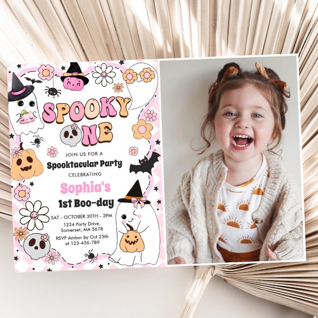 Invitación Fantasma Un Fantasma De Halloween Groovy Primer Cu (Subido por el creador)