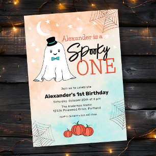 Invitación Fantasma Un fantasma de Halloween Primer Fiesta de