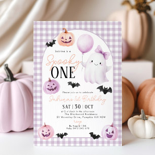 Invitación Fantasma Un Fantasma Fantasma Morado Primer Cumple