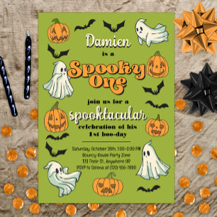 Invitación Fantasma Un Fantasma Halloween Primer Cumpleaños