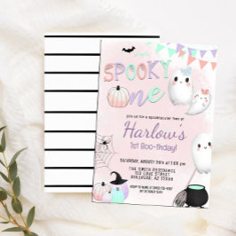 Invitación Fantasma Un Fantasma Pastel Halloween Primer Cumpl