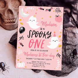 Invitación Fantasma UN Fantasma Rosa Halloween Cumpleaños