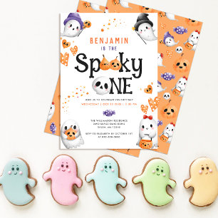 Invitación Fantasma Un Fantasma Típico Halloween Primer Cumpl