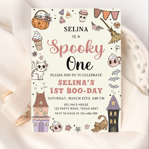 Invitación Fantasma Un Fantasma Típico Halloween Primer Cumpl