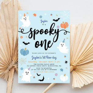 Invitación Fantasma Un Fantasma Típico Halloween Primer Cumpl
