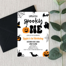 Invitación Fantasma Un Fiesta de Halloween Primer Cumpleaños