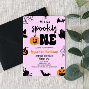 Invitación Fantasma Un Fiesta de Halloween Primer Cumpleaños