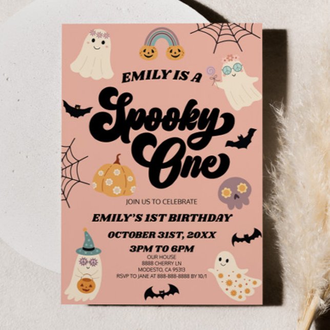 Invitación Fantasma Un Fiesta de Halloween Primer Cumpleaños (Subido por el creador)