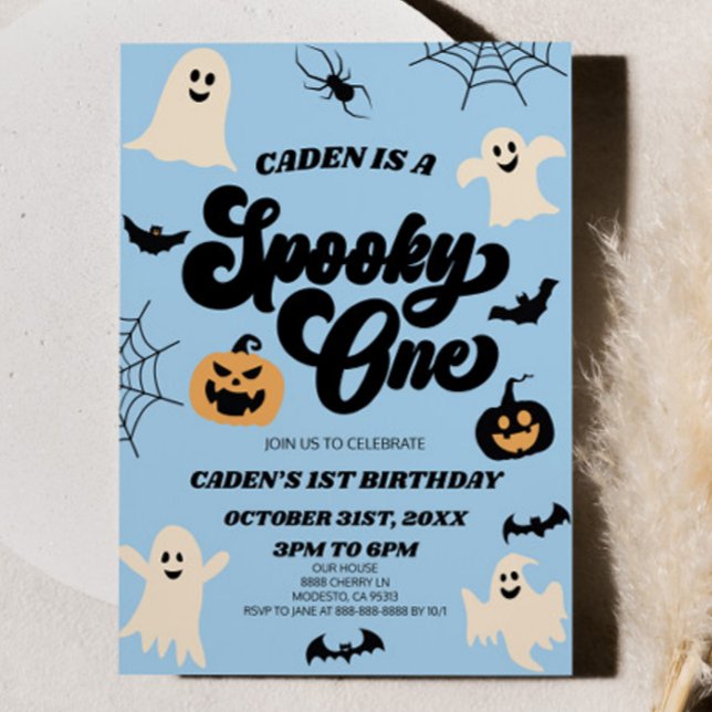 Invitación Fantasma Un Fiesta de Halloween Primer Cumpleaños (Subido por el creador)