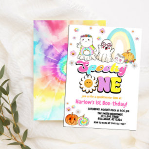 Invitación Fantasma Un Groovy Fantasma Halloween 1er cumpleañ